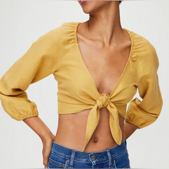 NWOTS Aritzia Wilfred Venus Linen Top - Picture 14 of 17